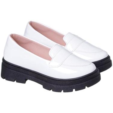 Imagem de Mocassim Infantil Feminino Preto Com Sola Alta (Branco, BR, Criança de 9 a 12 anos, Numérico, 31)