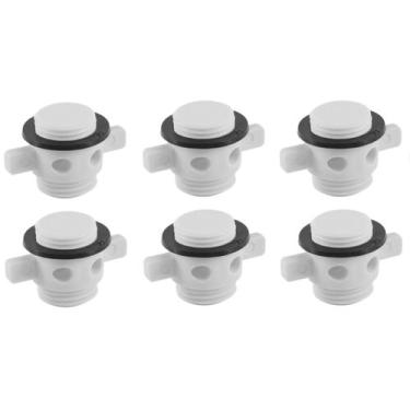 Imagem de Bujão P/ Viveiros Barcos Alumínio Pesca 25mm Branco Kit 6 - Noster