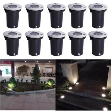 Imagem de Kit 10 Balizadores Led SMD Blindado 1W Bivolt Spot De Embutir Em Piso 