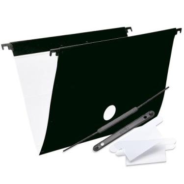 Imagem de Pasta Suspensa Colorida Arquivo Dello Plus 6 Unidades, Preto