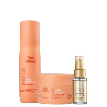 Imagem de Kit Nutri Enrich Shampoo, Máscara e Oil Reflections - Wella - Wella Pr