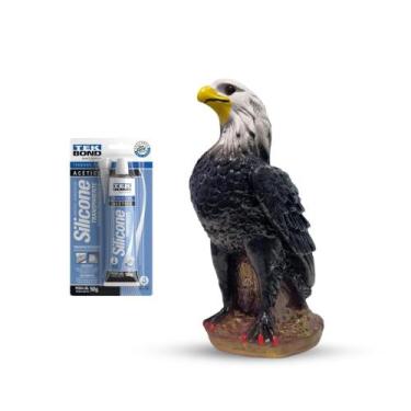 Imagem de Gavião Espanta Pombo Em Gesso + Cola Silicone P/ Fixação - VÁRIAS VARI