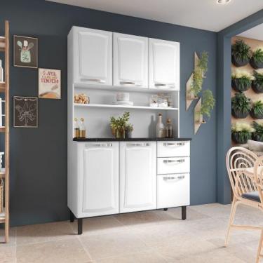 Imagem de Armário de Cozinha Pratika 120cm 6 Portas e 2 Gavetas Itatiaia, BRANCO