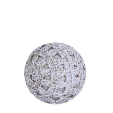 Imagem de Bola de resina decorativa na cor branca 8,5cm - Grillo