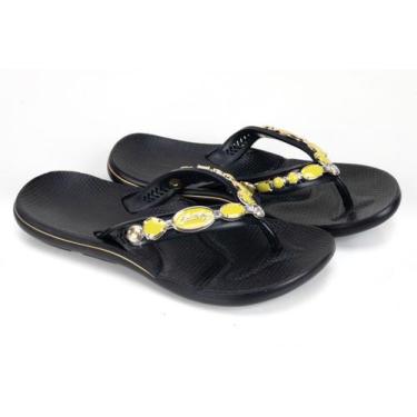 Imagem de Chinelo Feminino Antiderrapante Esporão P/ Dor Nos Pés com Enfeite na 