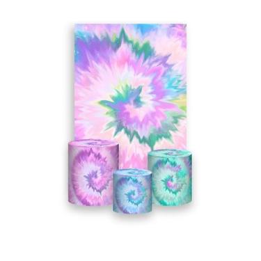 Imagem de Painel De Festa Vertical 1,50 x 2,20 + Trio De Capas Cilindro - Tie Dy