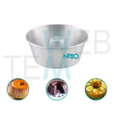 Imagem de Forma de Pudim 8x20cm Alumínio Sustentável para Bolo com Furo, Cuscuz,