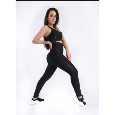 Imagem de Calça de alta compressão feminina para corrida - Life fitwear, Preto, 