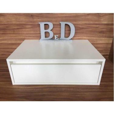 Imagem de Mesa de cabeceira suspenso 1 gaveta 60x20x40cm branco mdf 15mm - B&D A