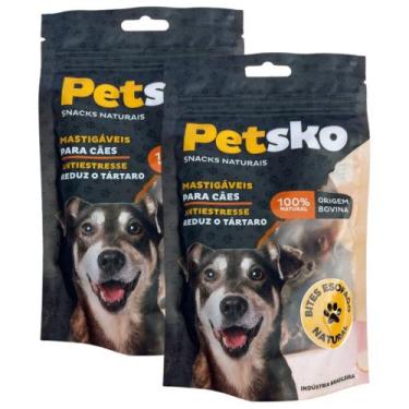 Imagem de Kit 2 Petiscos Mastigáveis para Cães Petsko Esôfago Bovino Desidratado