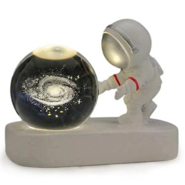 Imagem de Luminária Led Cristal Mesa Criativo Enfeite Sala Decorativo Astronauta