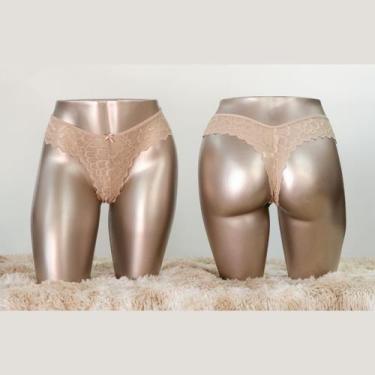 Imagem de Tanga Feminina de Renda Nadine - Bella Pelle, GG, Bege