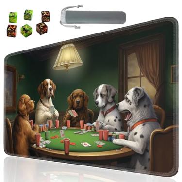 Imagem de SOTWONSO Jogo de tabuleiro TCG Tapete de mesa tamanho 60 x 35 cm Mousepad compatível com MTG RPG CCG Trading Card Game Play tapetes com 6 dados (Playmat 48)