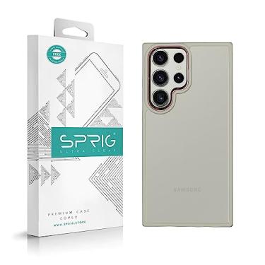 Imagem de Sprig Capas compatíveis com Samsung Galaxy S23 Ultra 5G Capa traseira transparente premium testada contra quedas à prova de choque para meninos e meninas com proteção de câmera (branco creme)