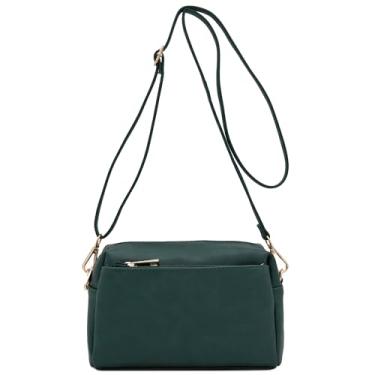 Imagem de FashionPuzzle Bolsa transversal pequena com zíper triplo, Verde caçador, tamanho nico