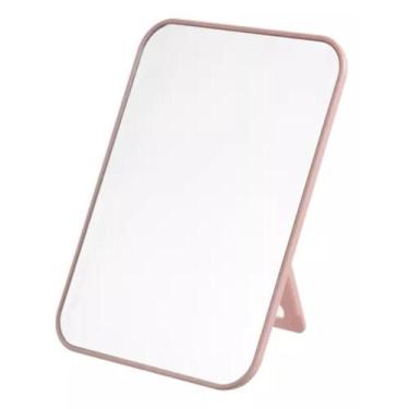 Imagem de Espelho De Mesa Decorativo Suporte Portátil P/ Maquiagem - PGB, Rosa