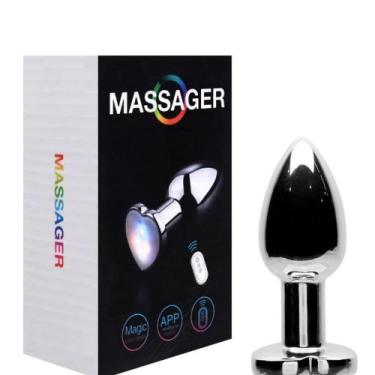 Imagem de Plug Anal Metal Led 12 Vibrações Tamanho P Vipmix