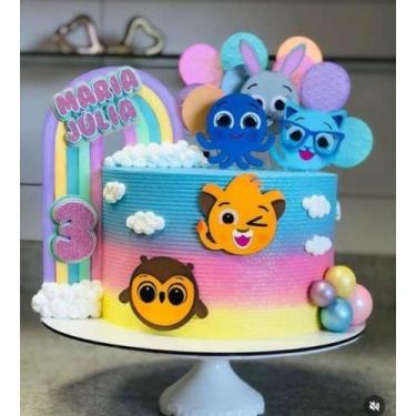 Imagem de Topo de Bolo Bolo Fofo 11 - personalizado com nome e idade - Lulu Mali