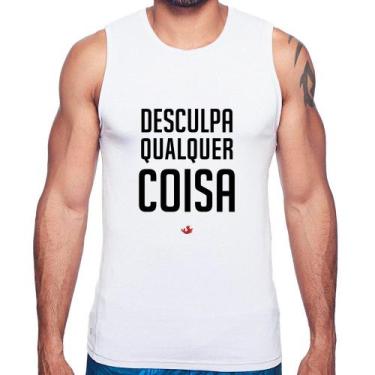 Imagem de Regata Desculpa Qualquer Coisa - Foca na Moda, Branco, P