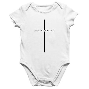 Imagem de Body Bebê Algodão Jesus Cristo em Cruz - Foca na Moda, Branco, GG