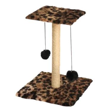 Imagem de Arranhador Para Gatos Poste Sisal 2 Bases Brinquedo Bolinha - Apiario 