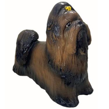 Imagem de Escultura Estatua Animal em Resina Cachorro Maltês Decoração Casa - LZ