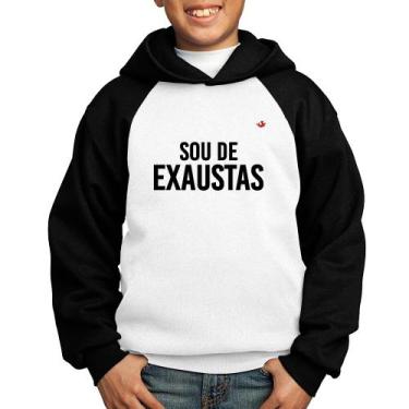 Imagem de Moletom Infantil Sou de Exaustas - Foca na Moda, Branco, Preto, 2