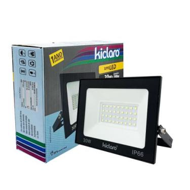 Imagem de Refletor Led Slim 30W Bivolt Alumínio 16,5X3X11,5 Resistente Água  Kic