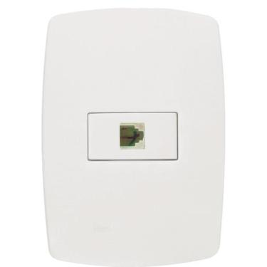 Imagem de Tomada P/ Rede de Internet RJ45 Linha Pérola Branca Radial