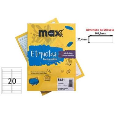 Imagem de Etiqueta  Adesiva Papel Carta 20 Etiquetas por Folha 300 Folhas Ref.61