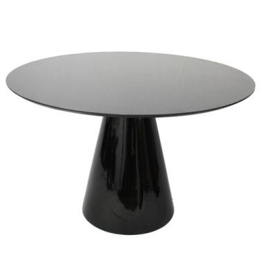 Imagem de Mesa de Jantar Cone 90 cm + Vidro - Outros, Laca Preta