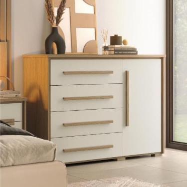 Imagem de Cômoda Grande com Sapateira e 4 Gavetas Angra Rimo - Móveis Rimo, Carv