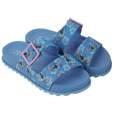 Imagem de Chinelo Infantil Grendene Stitch Summer Slide 23198 Meninas, Azul, 29