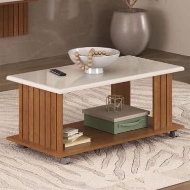 Imagem de Mesa de Centro Mila Frisada Cinamomo/Off White - Artely - Artely Móvei