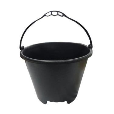 Imagem de Balde Plástico Preto 12 Litros c/ Pegador no Fundo -Brasipla