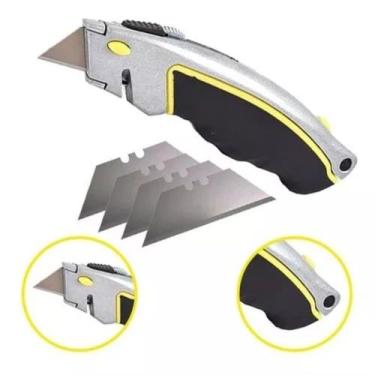 Imagem de Kit 3 Estilete Trapezoidal Profissional 18mm Com 05 Lâminas - Fertak T