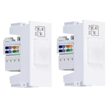 Imagem de Kit 2 Módulo Tomada RJ45 8 Vias Rede Informática - Fame