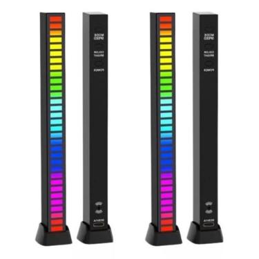 Imagem de Kit 2 Barra Rítmica Sensor Som Voz Rgb Decoração Torre Led  - Mixmerca