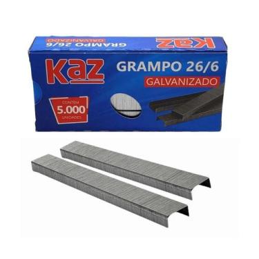 Imagem de Grampo Galvanizado 26/6 Com 5000 Unidades Kaz