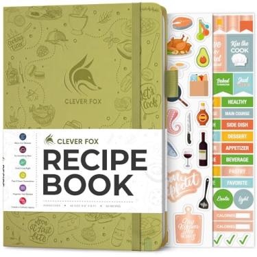Imagem de Clever Fox Livro de receitas – Livro de receitas da família em branco – Diário de culinária vazio – Organizador de caderno para escrever em receitas – Médio, A5 (azeitona)
