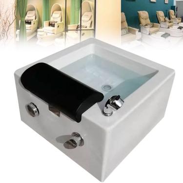 Imagem de Banheira de spa portátil para pedicure - banheira de spa para pés relaxantes com cadeira de acrílico, lavagem de chuveiro e massagem - ideal para uso em casa, salão de beleza - Tigela de pedicure com