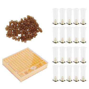 Imagem de Kit de Criação Bee King - Caixa de Criação de Abelha Rainha Com 20 Copos Rainha e 110 Sacos Plásticos de Proteção para Apicultura - Equipamento Essencial para Criação de Abelhas