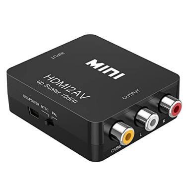 Imagem de TXY Mini HDMI compatível com RCA AV/CVBS adaptador conversor AV de vídeo composto HDMI2AV para TV VHS VCR DVD (preto)