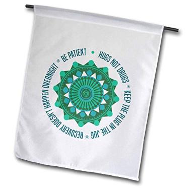 Imagem de 3dRose fl_302070_1 Bandeira, Mandala Verde, um texto motivacional abraça não drogas. Em torno dela