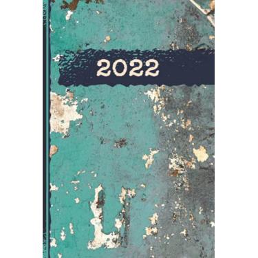 Imagem de Calendar 2022: year planner weekly overview | week start Monday | 6x9" appx A5 compact easy to carry | 2022 | January to December | UK holidays ... and scheduler for 1 year | Sheet metal retro