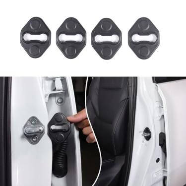 Imagem de Fgtagtal Capa de fechadura de porta de carro compatível com Toyota Land Cruiser 250 Prado 2024 2025, capa de trava lateral ABS proteção fivela decoração acessórios de acabamento, pacote com 4