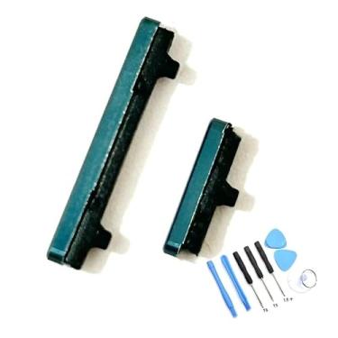 Imagem de Botão lateral de volume liga/desliga peça de substituição para Samsung Galaxy S22 Ultra 5G S908, com kit de ferramentas (verde)