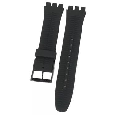 Imagem de Pulseira Relógio Para A Marca Swatch 17 E 19mm Irony Cores.LC51 Tamanho:17 mm;Cor:Preto