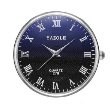 Imagem de Relógio Masculino Yazole 278 Preto Fundo Azulado + Caixa