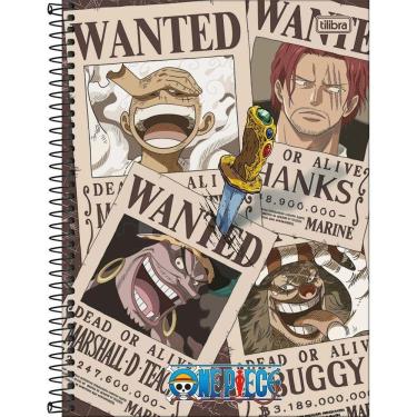 Imagem de Caderno Universitário One Piece Tilibra Capa Dura Espiral - 1 Matéria 80 Folhas Wanted